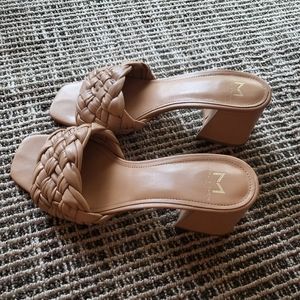 Nude block heel sandals